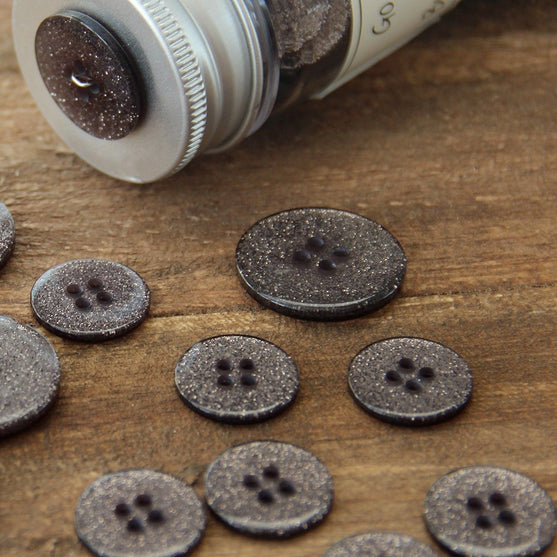 Botones con purpurina - Negros - Múltiples tamaños - Go Handmade
5