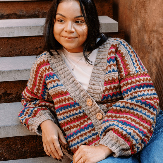 Ottolie - Cárdigan con Chevron y Bolsillos
2