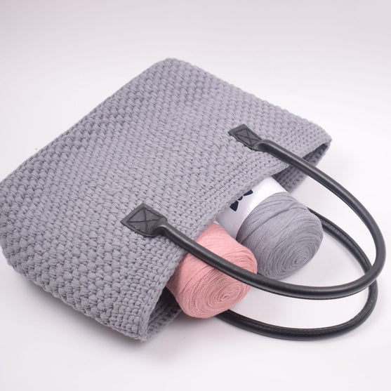 Ribbon Shopper con fondo de cuero - Pequeño
6