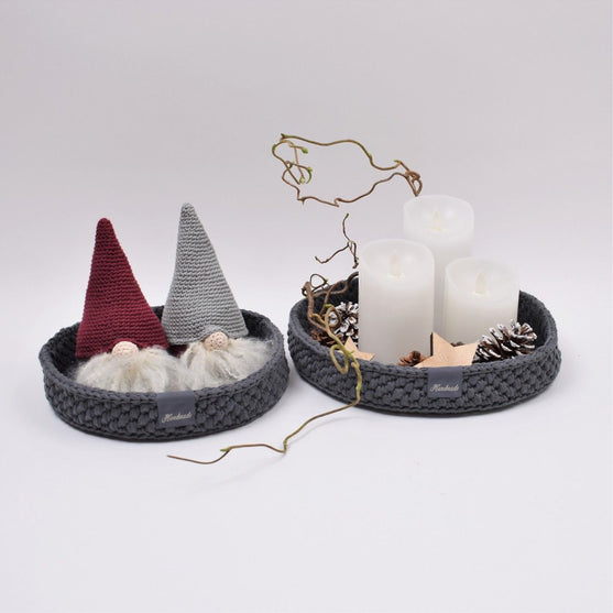 Bandejas de decoración con fondo de cuero redondo - Navidad
5