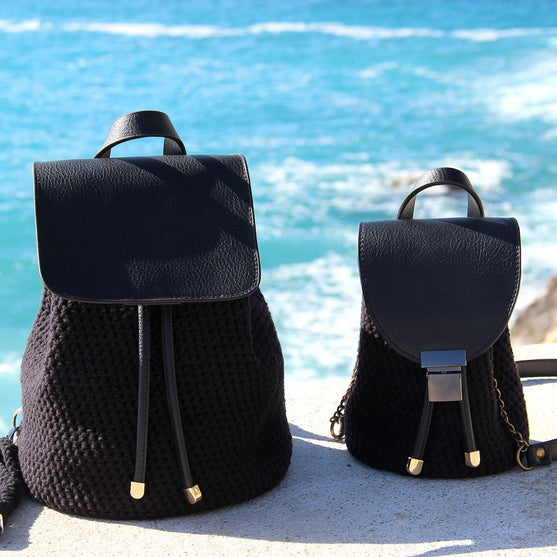 Solapa con cierres metálicos para bolso - Negro / Plata - Go Handmade
7