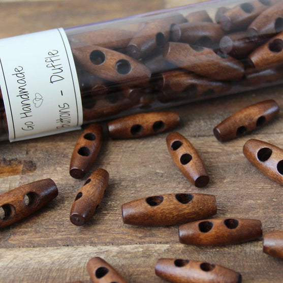 Botones alargados de madera - 35 mm - Go Handmade
4