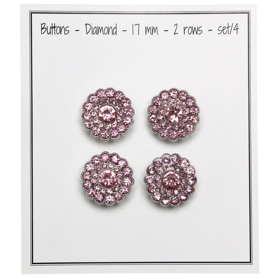 Botones Bling - Gemas pequeñas - Rosa - 4 uds. - Go Handmade
3