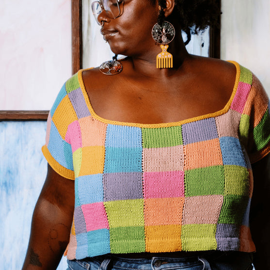 Suncatcher - Camiseta Cuello Cuadrado con Intarsia
5