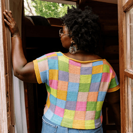 Suncatcher - Camiseta Cuello Cuadrado con Intarsia
6
