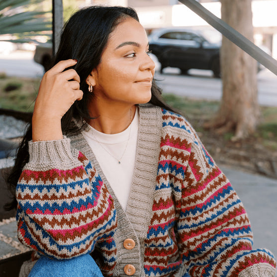 Ottolie - Cárdigan con Chevron y Bolsillos
4