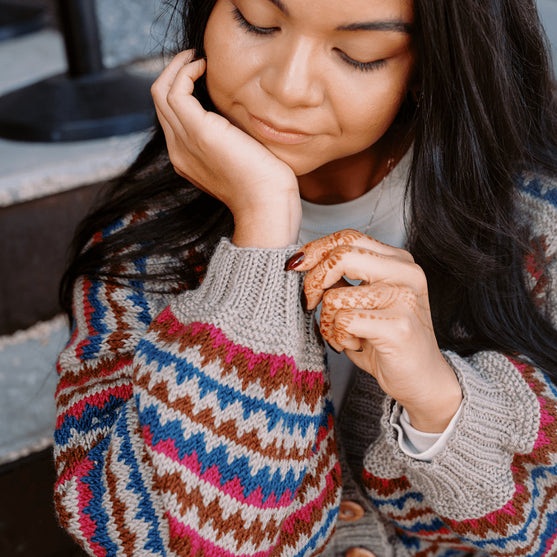 Ottolie - Cárdigan con Chevron y Bolsillos
5