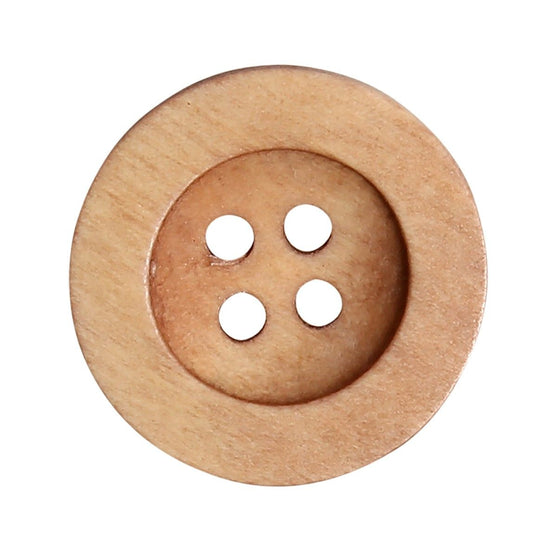Botones de madera - Round Groove - Brillantes - Go Handmade
3