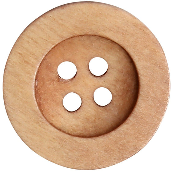 Botones de madera - Round Groove - Brillantes - Go Handmade
5
