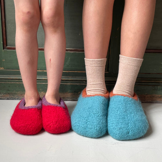 Pantuflas de lana - Pantuflas de fieltro para niños
5