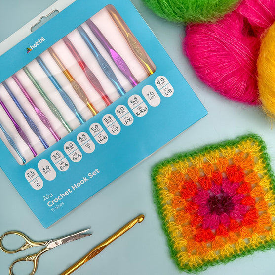 Juego de agujas de ganchillo Alu - 11 tamaños - Hobbii
4