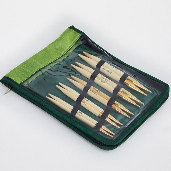 Set de agujas circulares intercambiables de bambú - agujas gruesas - KnitPro
5