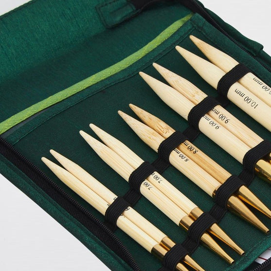 Set de agujas circulares intercambiables de bambú - agujas gruesas - KnitPro
3