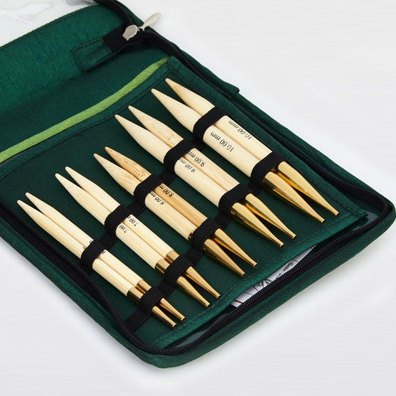 Set de agujas circulares intercambiables de bambú - agujas gruesas - KnitPro
2