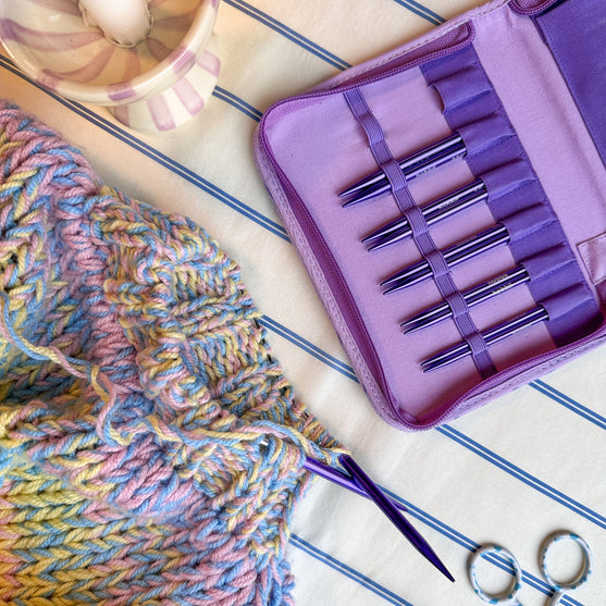 Juego de agujas circulares intercambiables Stellar Essential Cortas - Amethyst - Hobbii
12