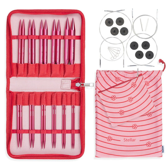 Juego de agujas circulares intercambiables Stellar Deluxe - Coral - Hobbii