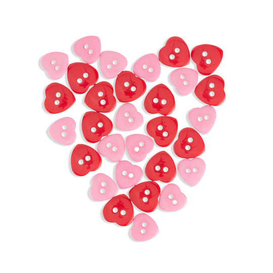 Botones corazón – 30 uds. - Hobbii