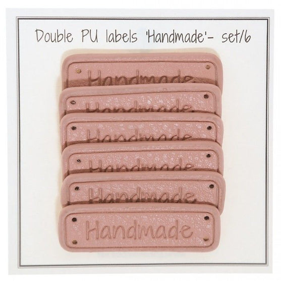 

Etiquetas de cuero PU “Handmade” -  5 x 1,5 cm - Go Handmade
1