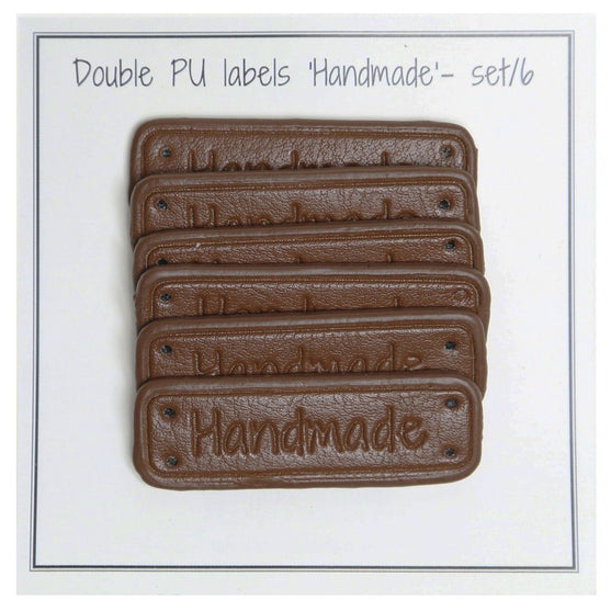 

Etiquetas de cuero PU “Handmade” -  5 x 1,5 cm - Go Handmade
1