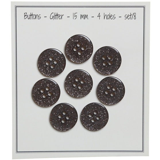 

Botones con purpurina - Negros - Múltiples tamaños - Go Handmade
1