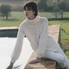 

6183-40 Jersey ranglán a crochet con cuello alto
1