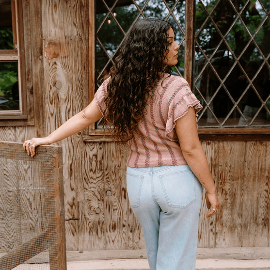 

Dalle de Verre - Top con Mangas Volantes
9