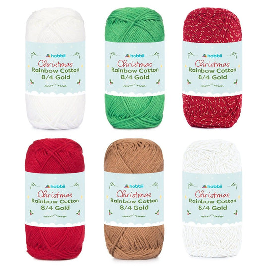 Rainbow Cotton 8/4 Christmas Gold Color Pack (Edición Limitada) - Hobbii