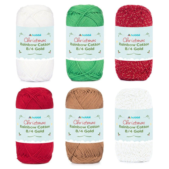 

Rainbow Cotton 8/4 Christmas Gold Color Pack (Edición Limitada) - Hobbii
1