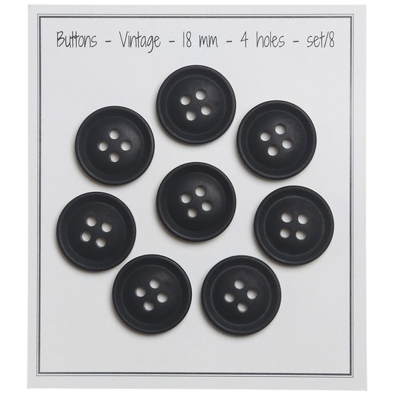 

Vintage Buttons - Black - Múltiples tamaños - Go Handmade
1