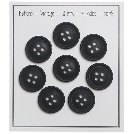 Vintage Buttons - Black - Múltiples tamaños - Go Handmade