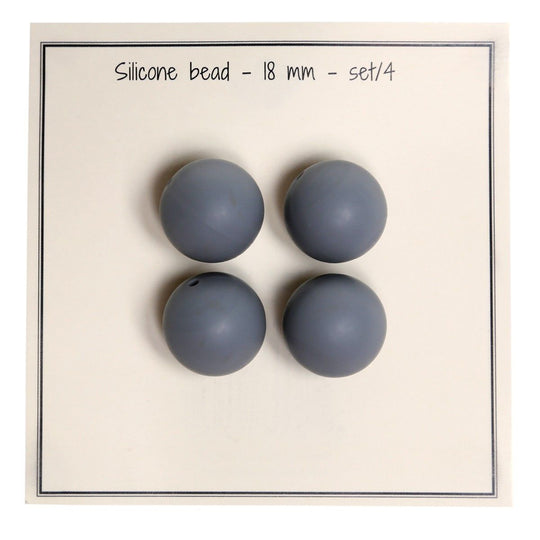Perlas de silicona - 18 mm  - 4 unidades - Go Handmade
