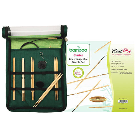Set de agujas circulares intercambiables Bamboo - Principiante - KnitPro