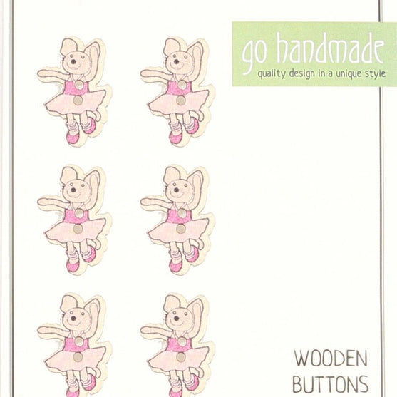 

Botones - Ratoncita Emily - 6 unidades - Go Handmade
1