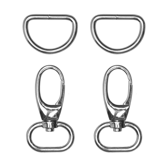 

Cierre mosquetón con aros en forma de D - 2 unidades - Go Handmade
1