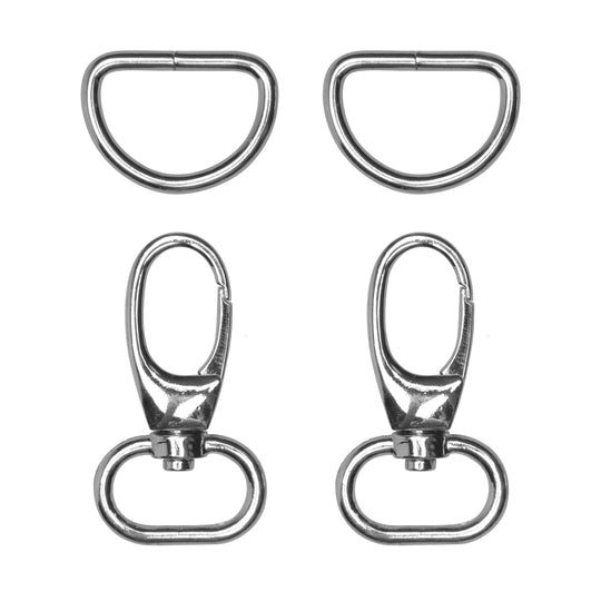 Cierre mosquetón con aros en forma de D - 2 unidades - Go Handmade
