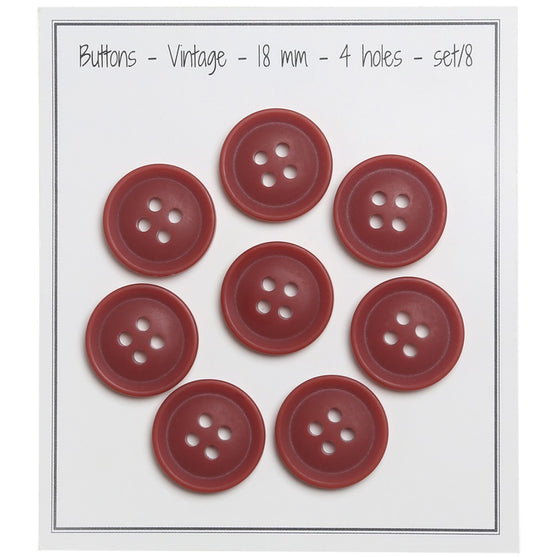 

Vintage Buttons - Burgundy - Múltiples tamaños - Go Handmade
2