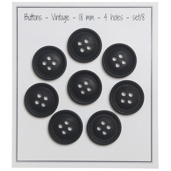 

Vintage Buttons - Black - Múltiples tamaños - Go Handmade
5