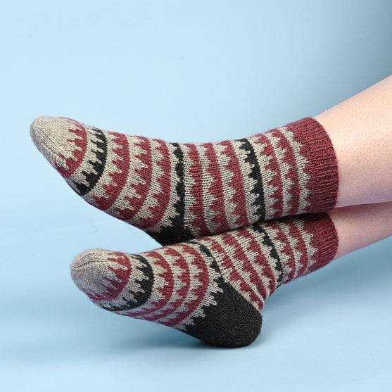 

Calcetines de patrón Fair Isle
1