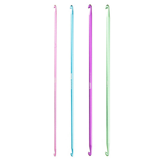 Set de Ganchillos Tunecinos Dobles de Aluminio - 28 cm - Hobbii