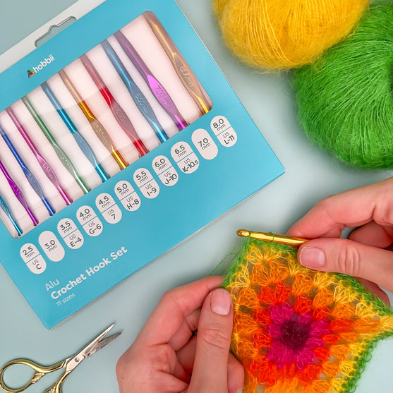 

Juego de agujas de ganchillo Alu - 11 tamaños - Hobbii
3