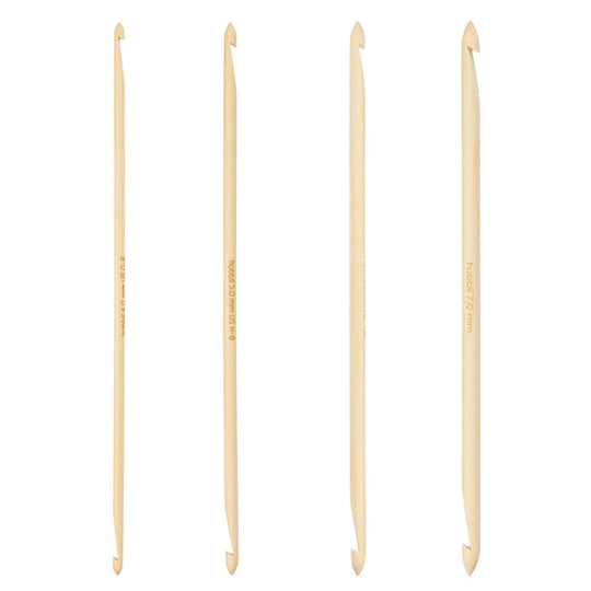 Set de agujas tunecinas dobles de bambú - 20 cm - Hobbii
