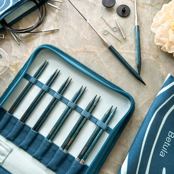 

Juego de agujas circulares intercambiables Betula Deluxe - Cerulean - Hobbii
10