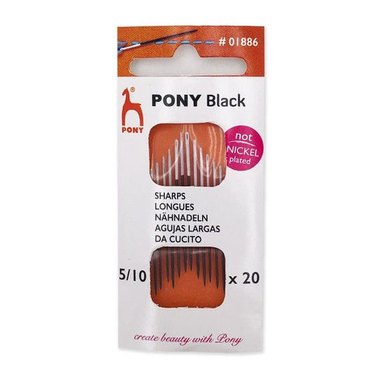 Agujas de coser negras - Tamaño: 5/10 - Pony