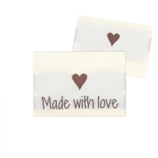 10 Etiquetas - Made with love - 3,5 cm - Go Handmade