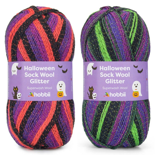 Halloween Sock Wool Glitter (Edición Limitada) - Hobbii