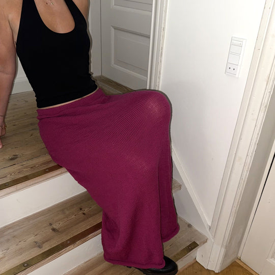 Falda maxi de corte en forma de A - Falda maxi de tiro bajo