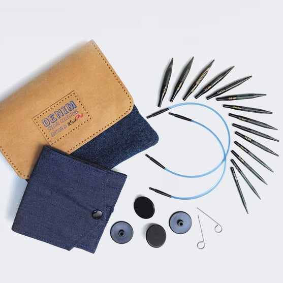 

Set de agujas circulares intercambiables extra cortas DENIM - KnitPro
2