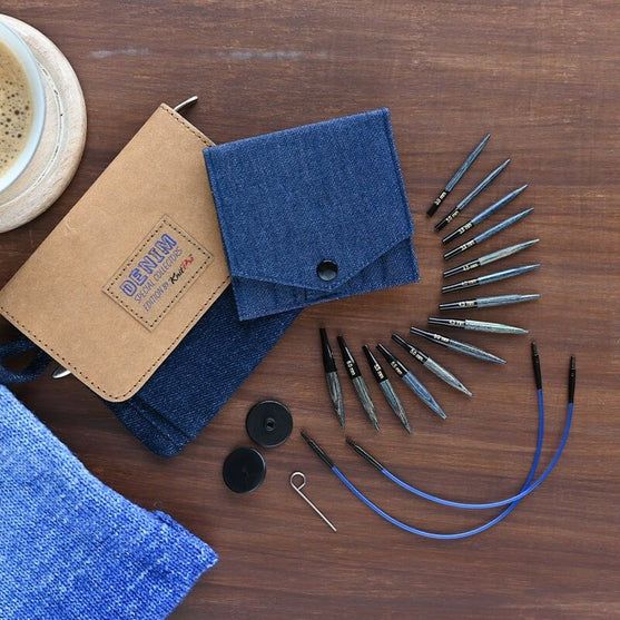 

Set de agujas circulares intercambiables extra cortas DENIM - KnitPro
4
