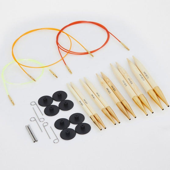 

Set de agujas circulares intercambiables de bambú - agujas gruesas - KnitPro
4