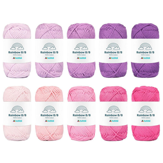 Lote de lanas Rainbow Cotton 8/8 - Hobbii